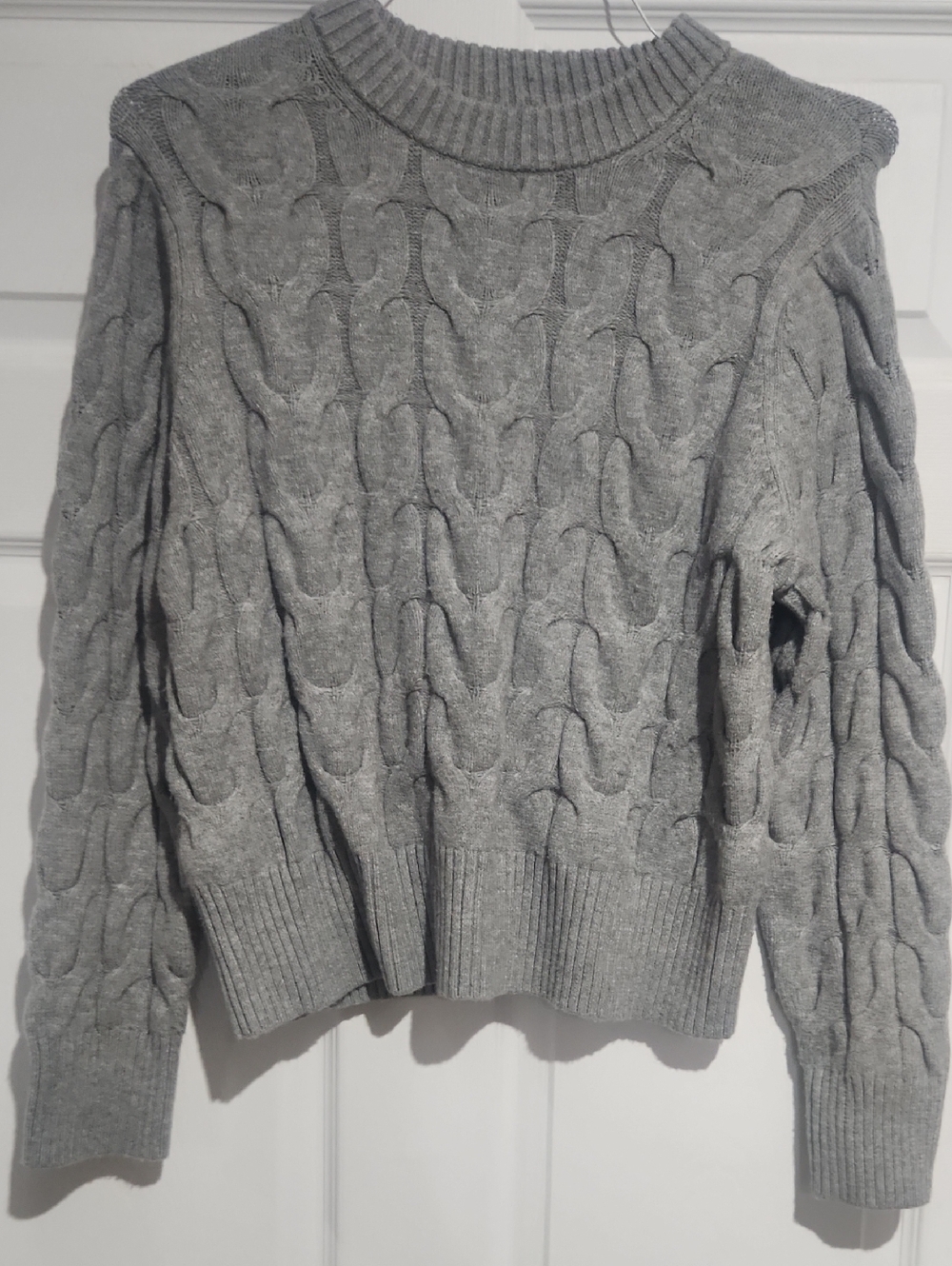 a new day Gray Cable-Knit Crewneck Sweater